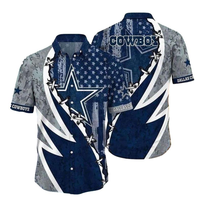 Dallas Cowboys Patriotic American Flag Hawaiian Shirt 1