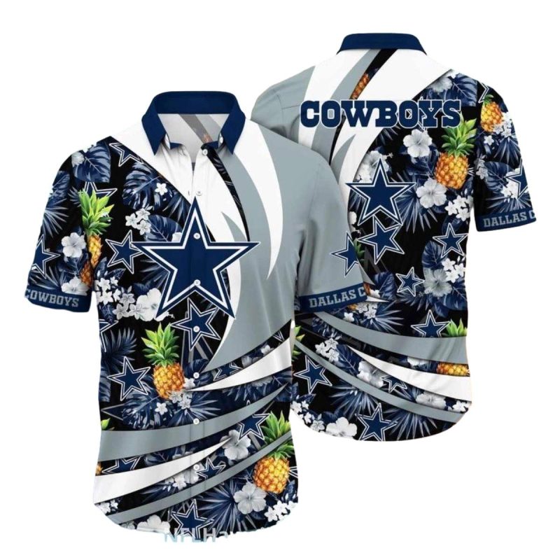 Dallas Cowboys Pineapple And Floral Hawaiian Shirt 1