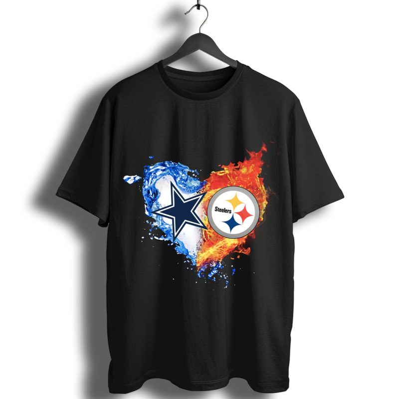 Dallas Cowboys Pittsburgh Steelers Heart Love Shirt T Shirt 1