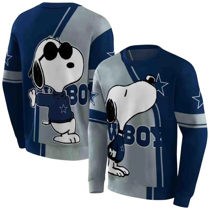 Dallas Cowboys Playful Snoopy Blue Aop Sweatshirt 1