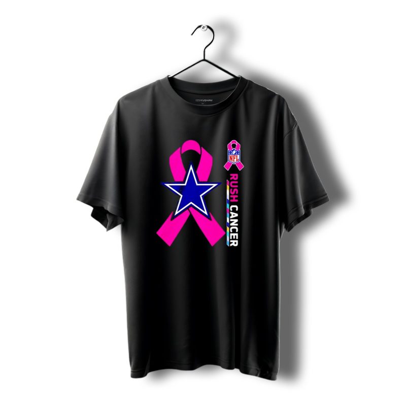 Dallas Cowboys Rush Cancer Pink Ribbon Star T Shirt 1 T Shirt 1 1