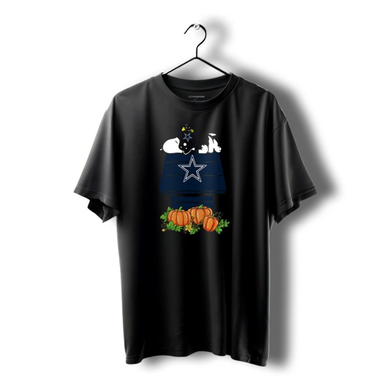 Dallas Cowboys Snoopy Pumpkin Fall Peanuts Football Halloween T Shirt 1 T Shirt 1 1
