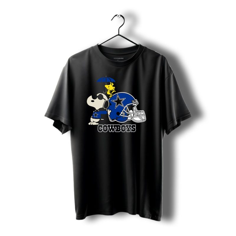 Dallas Cowboys Snoopy Woodstock Holiday Helmet T Shirt 1 T Shirt 1 1