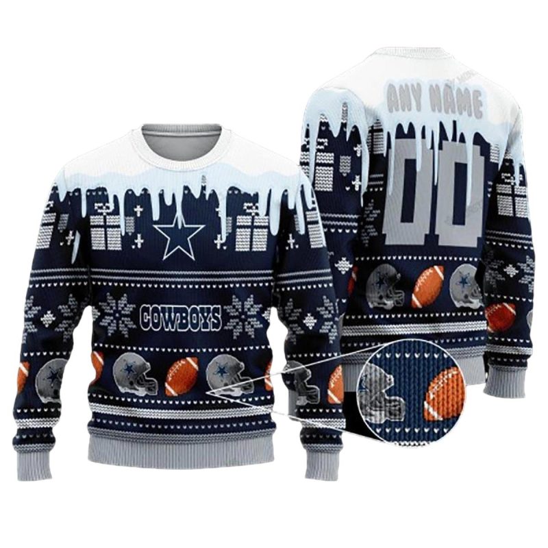 Dallas Cowboys Spilled Paint Ugly Sweater 1