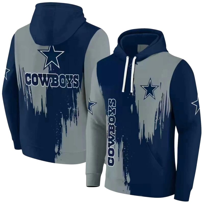 Dallas Cowboys Splatter Effect Blue Aop Hoodie 1
