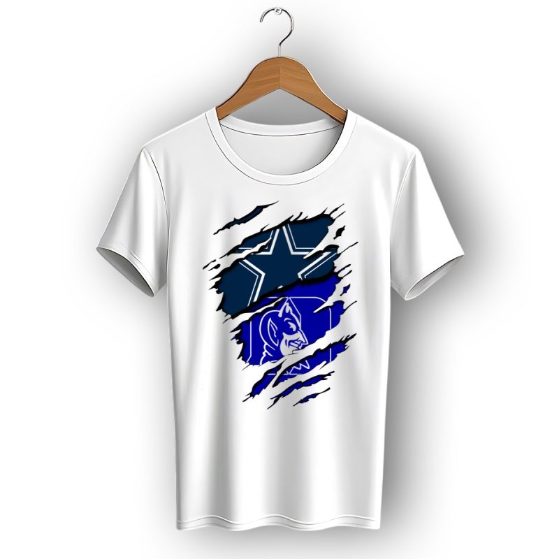 Dallas Cowboys Star And Duke Blue Devils Logo Fusion T Shirt 1 T Shirt 1