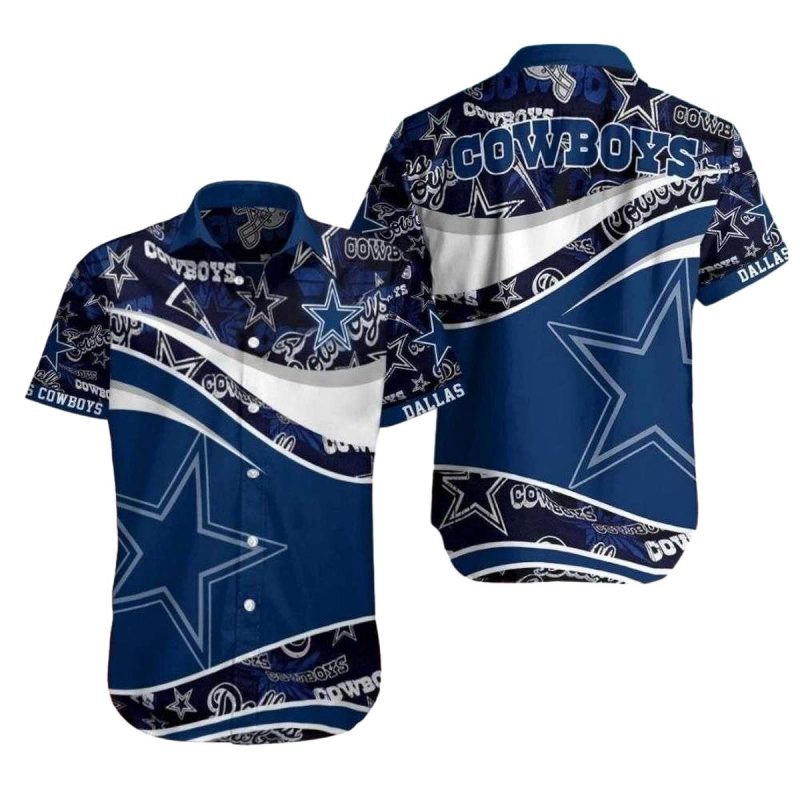 Dallas Cowboys Star Spangled Navy Wase Hawaiian Shirt 1