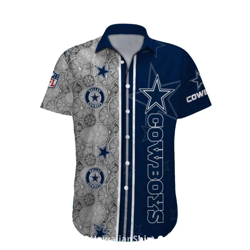 Dallas Cowboys Star Stripes Split Design Hawaiian Shirt 1