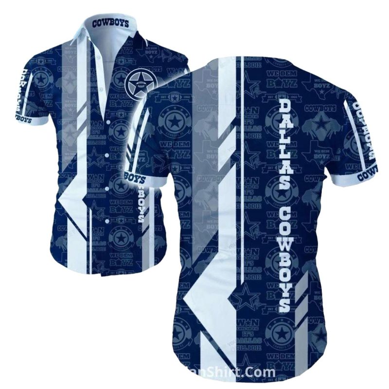 Dallas Cowboys Striped And Logo Collage Design Hawaiian Shirt 1