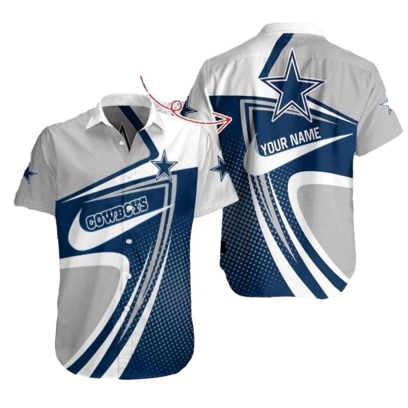 Dallas Cowboys Swirling Pride Halftone Pattern Hawaiian Shirt 1