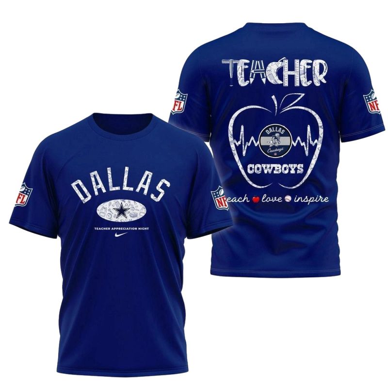 Dallas Cowboys Teacher Appreciation Night Aop T Shirt 1