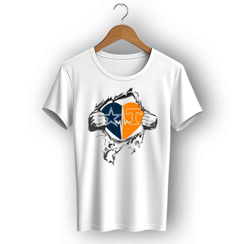 Dallas Cowboys Tennessee Volunteers Heart T Shirt 1 T Shirt 1