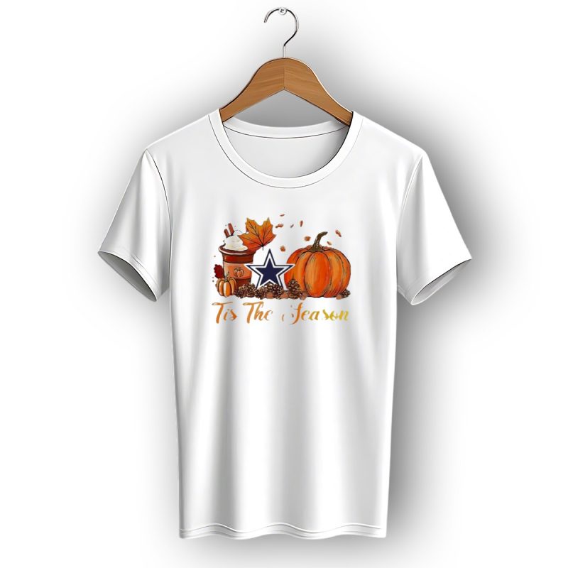 Dallas Cowboys Tis The Season Pumpkin Latte Autumn Decor T Shirt 1 T Shirt 1