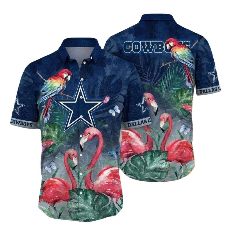 Dallas Cowboys Tropical Bird Of Paradise Hawaiian Shirt 1