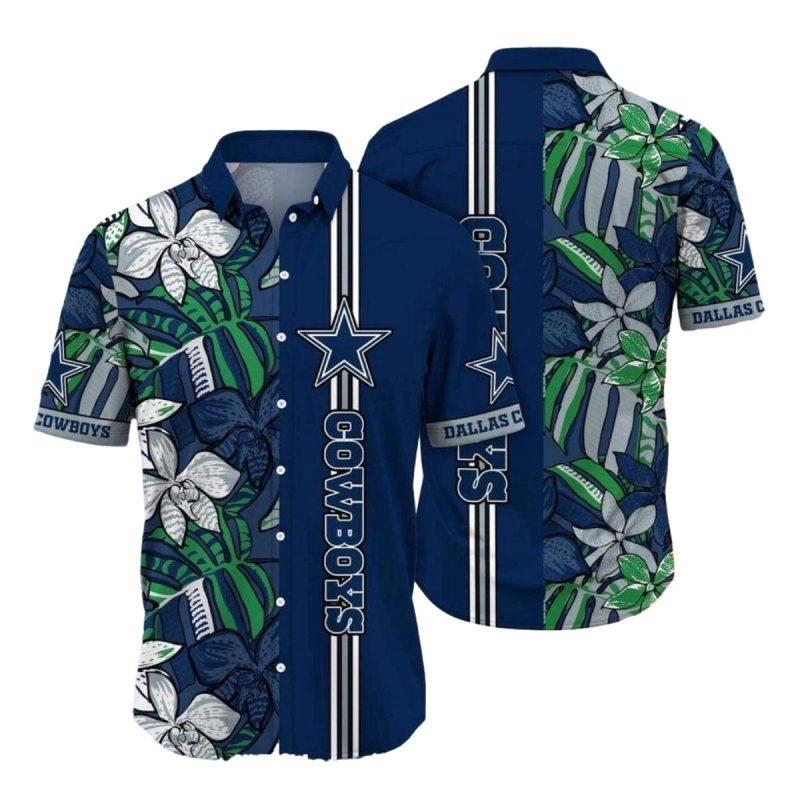 Dallas Cowboys Tropical Floral Design Hawaiian Shirt 1