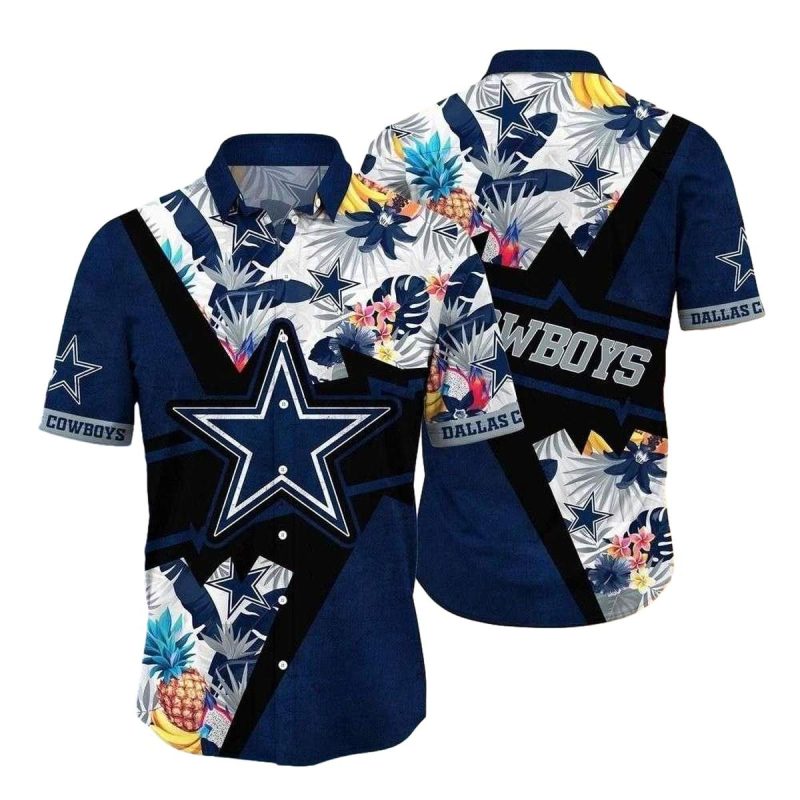 Dallas Cowboys Tropical Monochrome Elegance Hawaiian Shirt 1