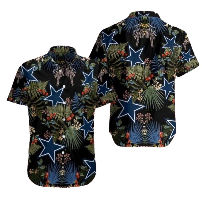 Dallas Cowboys Tropical Night With Starry Botanicals Hawaiian Shirt 1