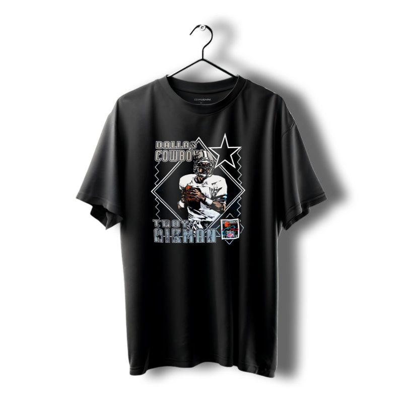 Dallas Cowboys Troy Aikman Vintage Quarterback Star Nutmeg T Shirt 1 T Shirt 1 1
