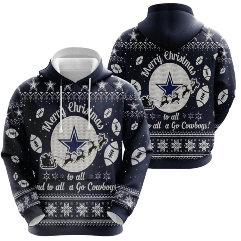 Dallas Cowboys Ugly Christmas Aop Hoodie 1
