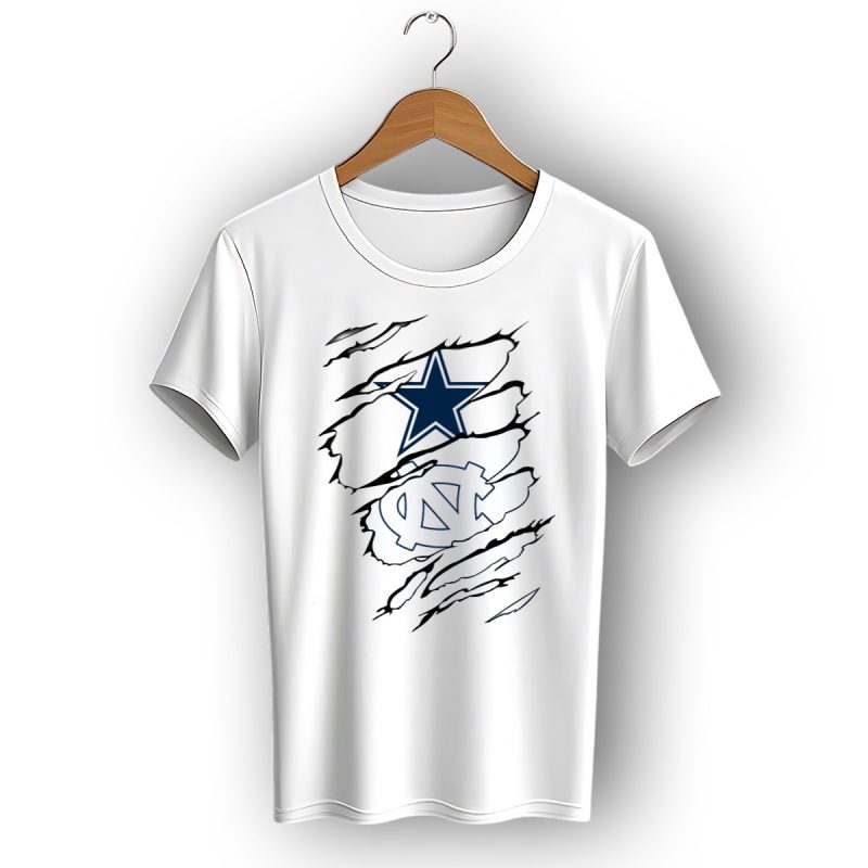 Dallas Cowboys Unc Tar Heels Rip Claw Marks T Shirt 1 T Shirt 1