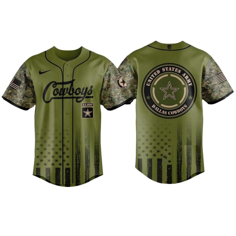 Dallas Cowboys Us Army 2025 Baseball Jersey 1