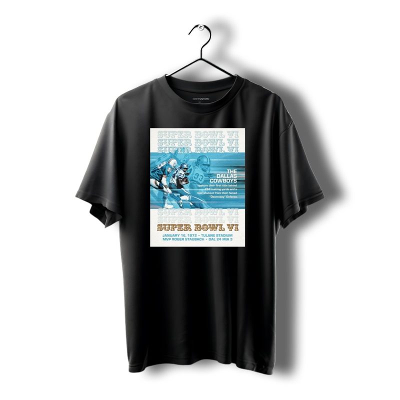 Dallas Cowboys Victory 252 Rushing Yards Doomsday Defense January 16 1972 Tulane Stadium T Shirt 1 T Shirt 1 1