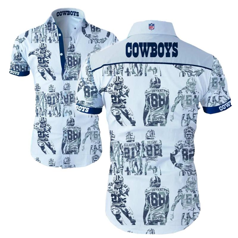 Dallas Cowboys Vintage Cartoon Player Hawaiian Shirt 1