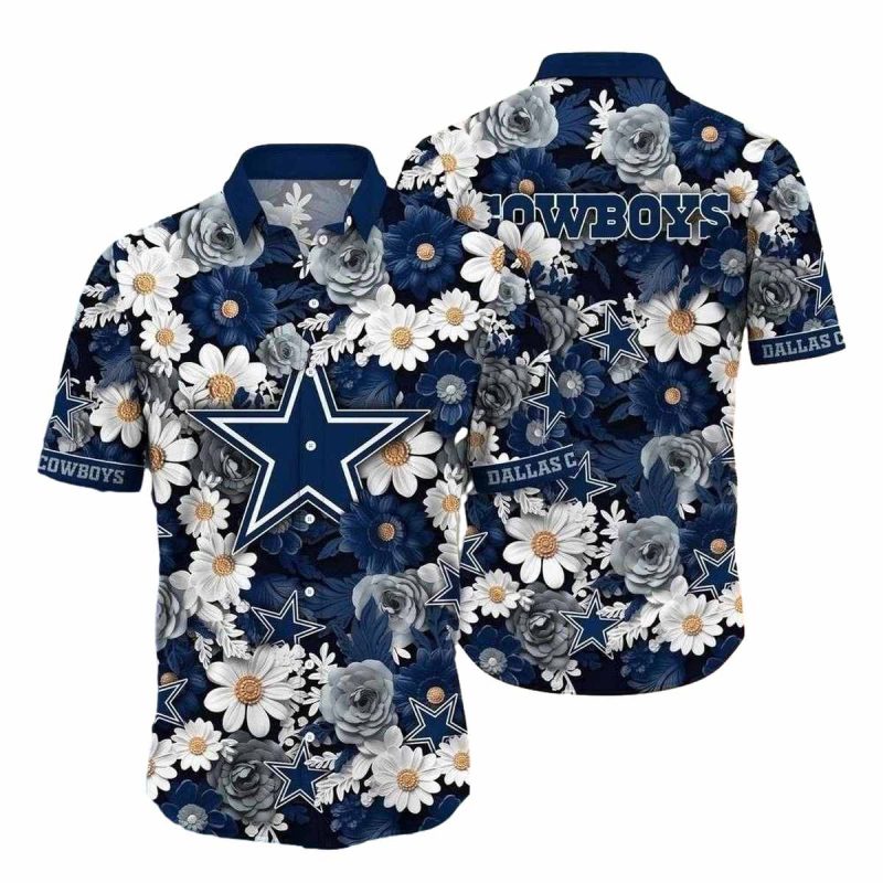 Dallas Cowboys Vintage Flower Accent Hawaiian Shirt 1