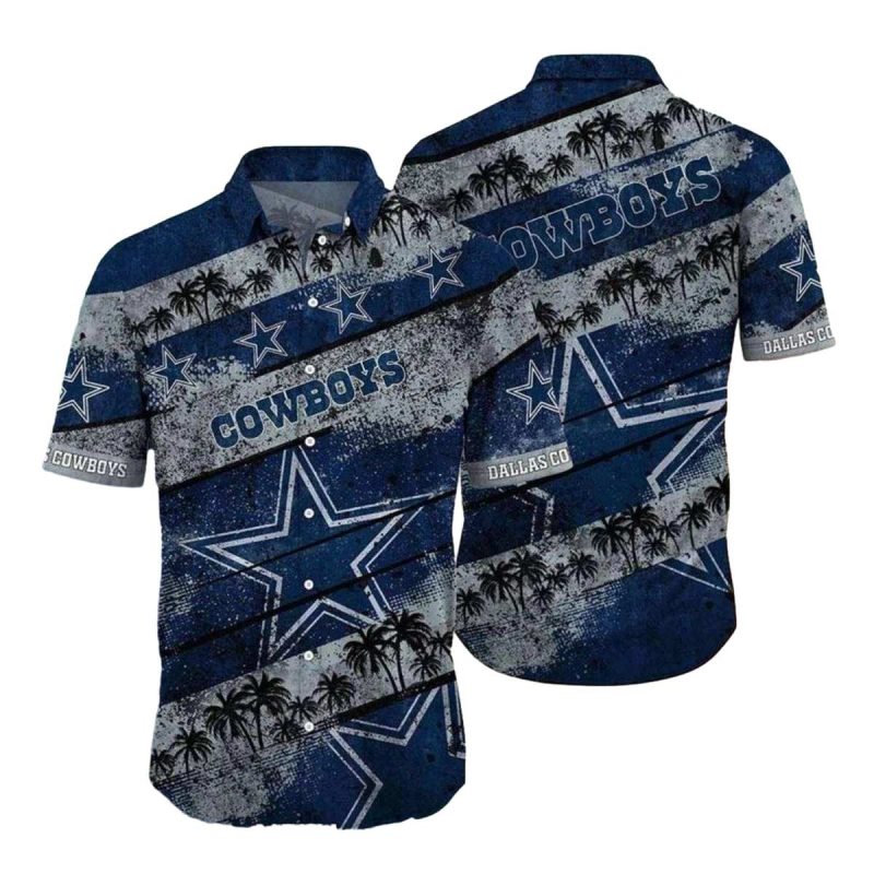 Dallas Cowboys Vintage Rustic Palm Tree Design Hawaiian Shirt 1