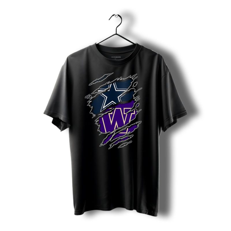 Dallas Cowboys Washington Huskies Logo Mashup T Shirt 1 T Shirt 1 1