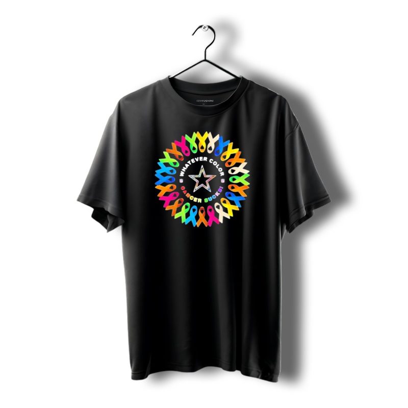 Dallas Cowboys Whatever Color Cancer Sucks Awareness Ribbons Star T Shirt 1 T Shirt 1 1
