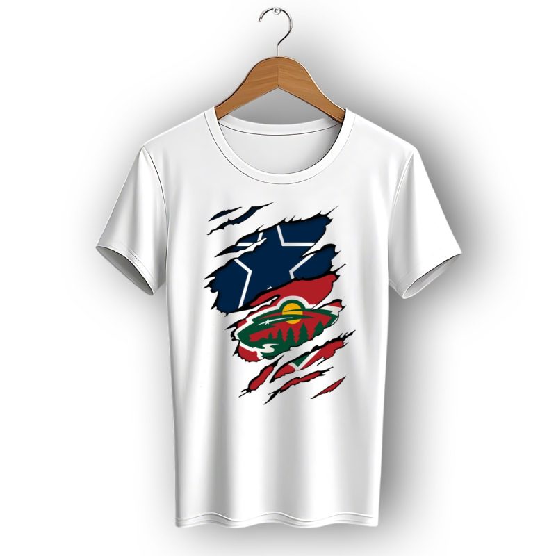 Dallas Cowboys Wild Minnesota Wild Rip Claw Marks T Shirt 1 T Shirt 1