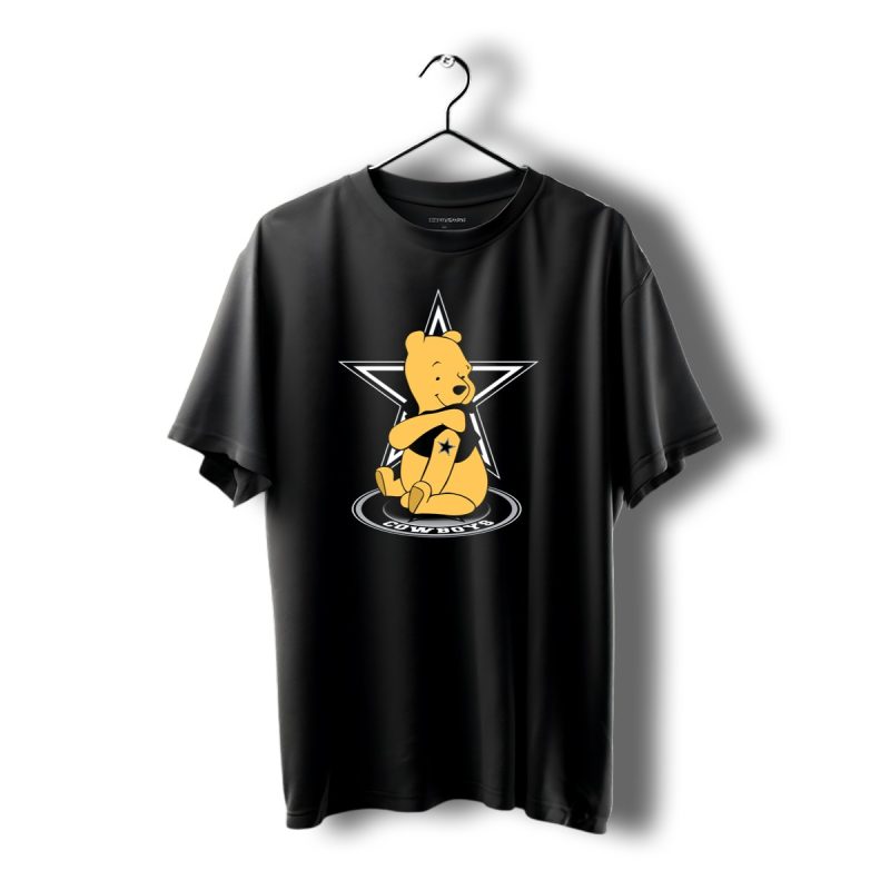 Dallas Cowboys Winnie The Pooh Star Logo Hugging Sitting T Shirt 1 T Shirt 1 1
