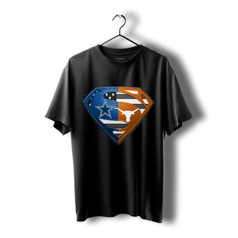 Dallas Cowboys And Texas Longhorns Superman Shirt T Shirt 1