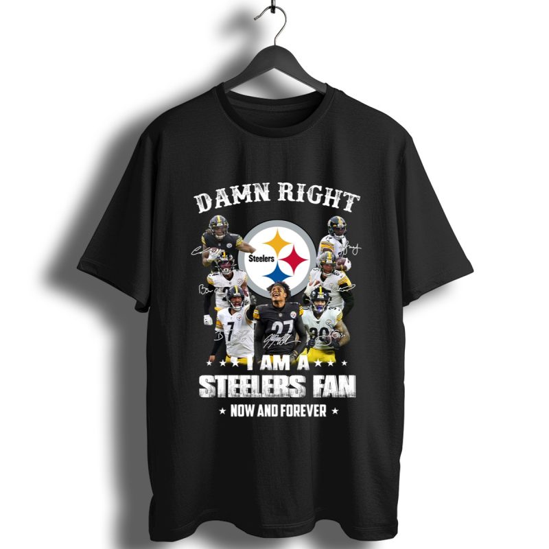 Damn Right I Am A Steelers Fan Now And Forever Signatures Shirt T Shirt 1