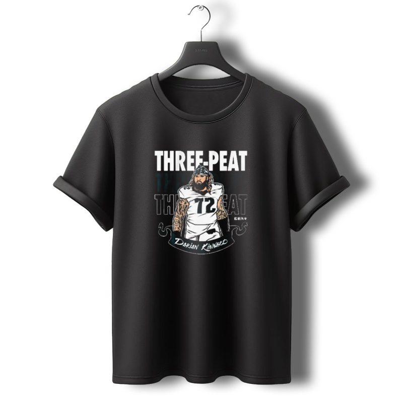 Darian Kinnard Three Peat Philadelphia Eagles Football T Shirt T Shirt 0 1
