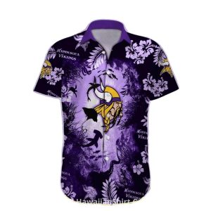 Dark Ocean Themed Minnesota Vikings Hawaiian Shirt