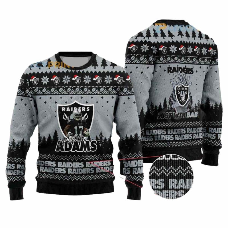 Davante Adams 17 Las Vegas Raiders Ugly Christmas Sweater 1