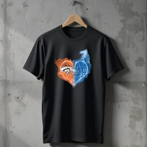 Denver Broncos And Air Force Falcons Heart T-Shirt