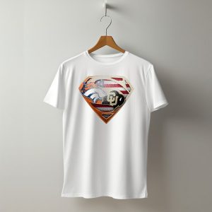Denver Broncos Colorado Buffaloes American Flag Superman Logo Mashup T-Shirt