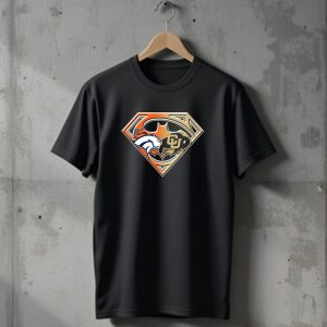 Denver Broncos Colorado Buffaloes Superman Batman Logo Combination T-Shirt