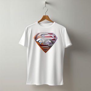 Denver Broncos Colorado Rockies American Flag Superman Logo Fusion T-Shirt