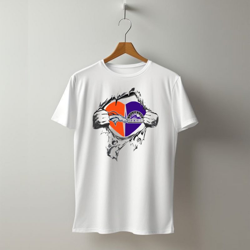 Denver Broncos Colorado Rockies Heart Emblem Passion T Shirt 1 T Shirt 1