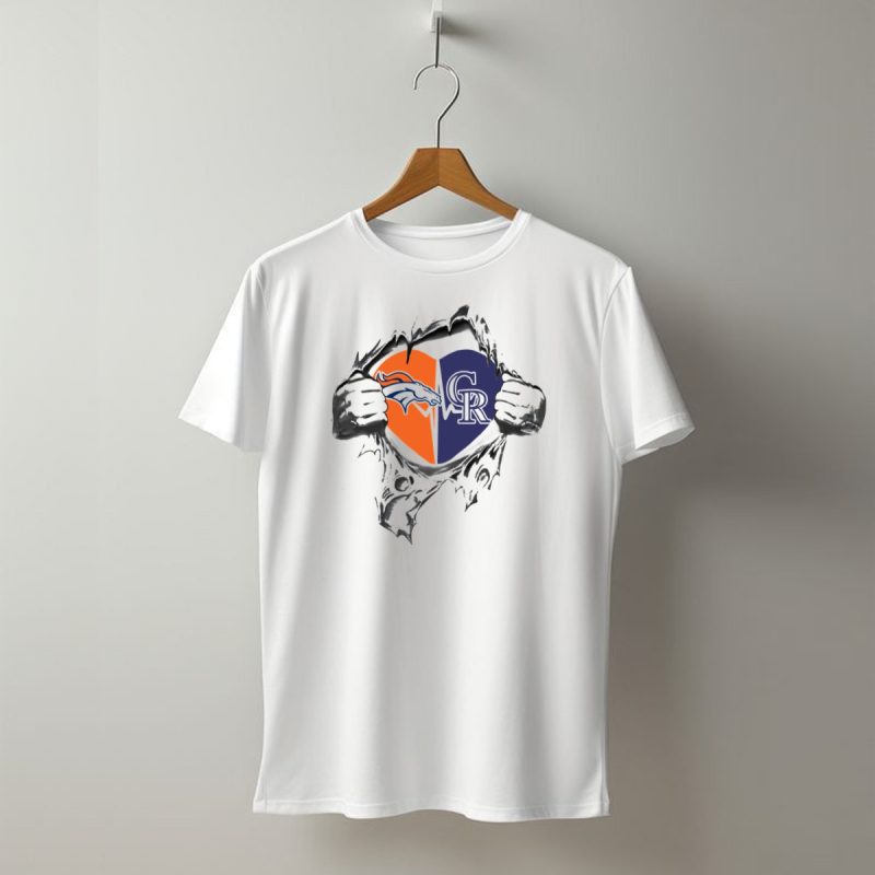 Denver Broncos Colorado Rockies Heart T Shirt 1 T Shirt 1