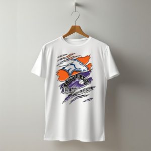 Denver Broncos Colorado Rockies Logos Torn Rah 018 T-Shirt
