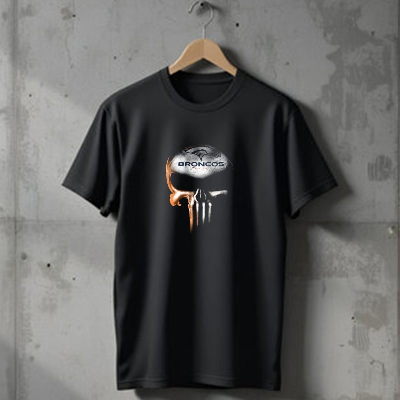 Denver Broncos Fans Unique Skull Design Featuring The Punisher T Shirt 1 T Shirt 1