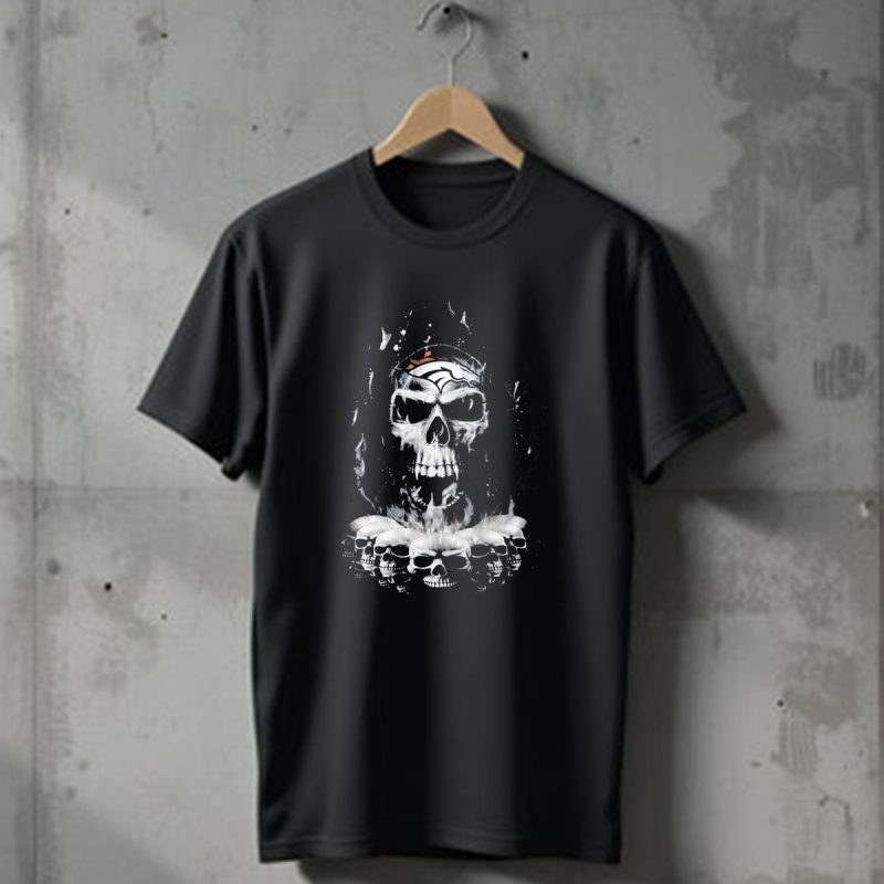 Denver Broncos Flaming Skull T Shirt 1 T Shirt 1