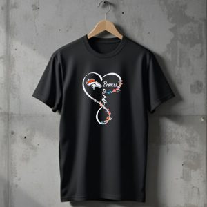 Denver Broncos Floral Heart Love T-Shirt