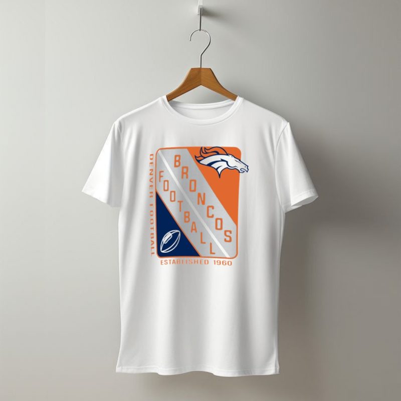 Denver Broncos Football Established 1960 Shield T Shirt 1 T Shirt 1