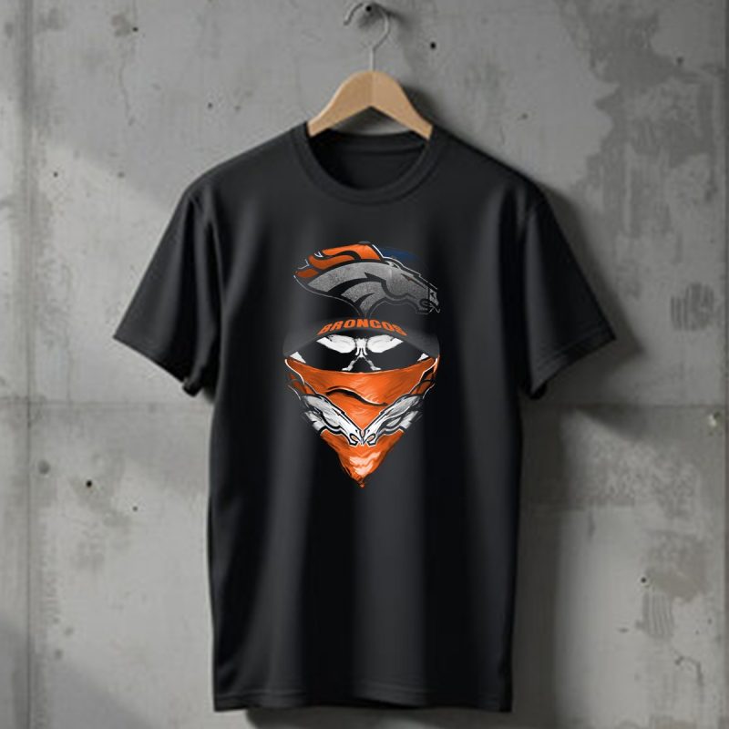Denver Broncos Football Fan Skull Bandana Hat T Shirt 1 T Shirt 1